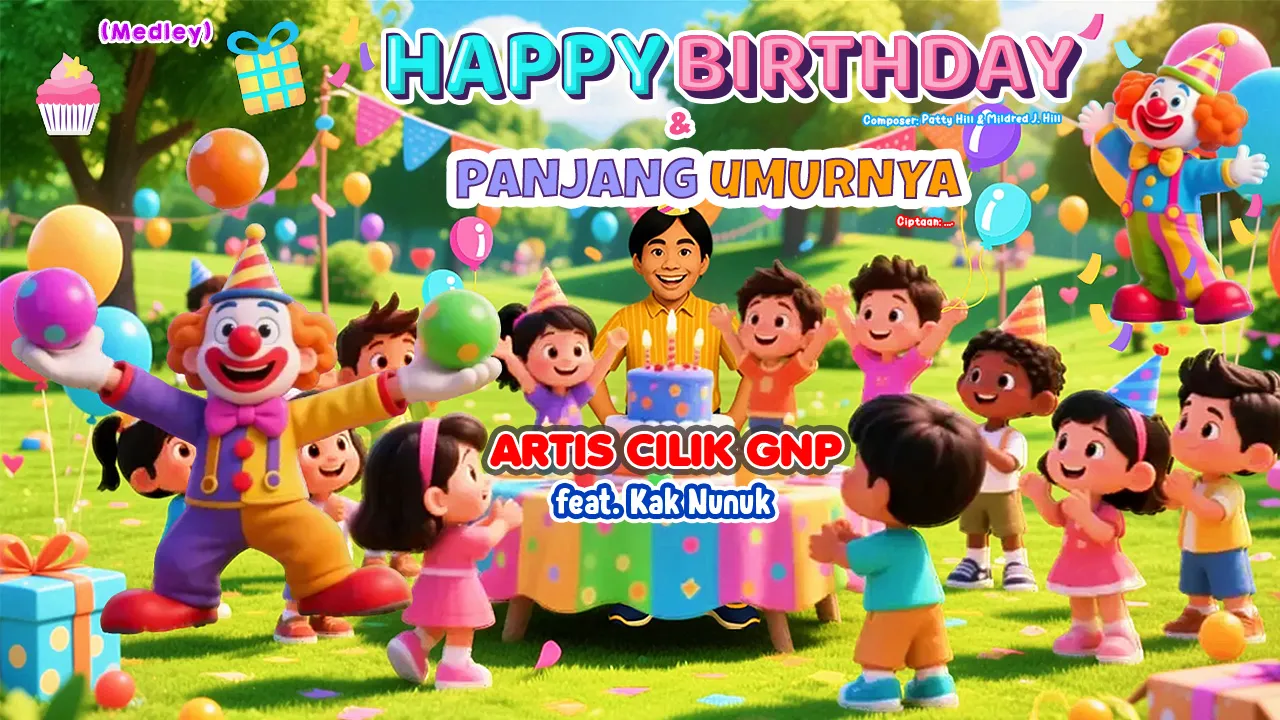 Lagu Animasi Terbaru “Happy Birthday & Panjang Umurnya” dari Artis Cilik GNP Feat. Kak Nunuk