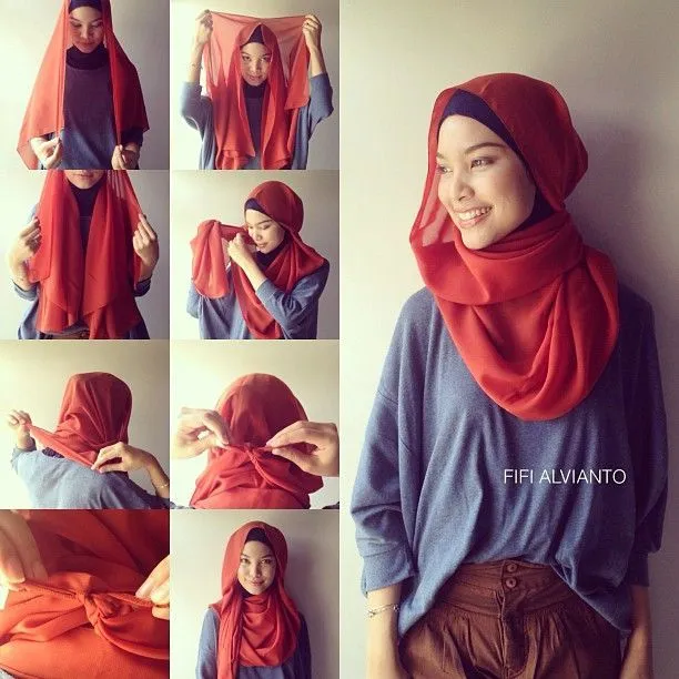 8 Tutorial Hijab yang Bisa Kamu Coba Tanpa Menggunakan Banyak Jarum 16