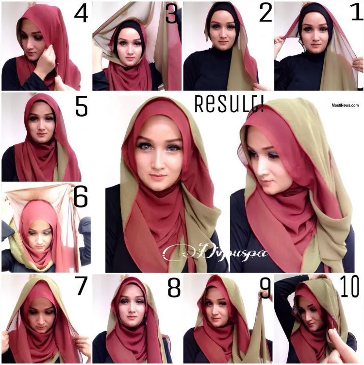 8 Tutorial Hijab yang Bisa Kamu Coba Tanpa Menggunakan Banyak Jarum 13