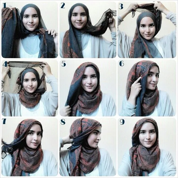8 Tutorial Hijab yang Bisa Kamu Coba Tanpa Menggunakan Banyak Jarum 14