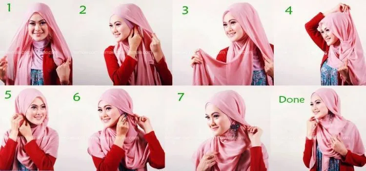 8 Tutorial Hijab yang Bisa Kamu Coba Tanpa Menggunakan Banyak Jarum 15
