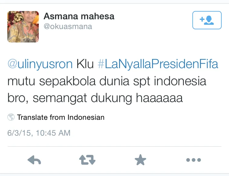 Twit-twit Paling Kocak Dari Tagar #LaNyallaPresidenFIFA 3