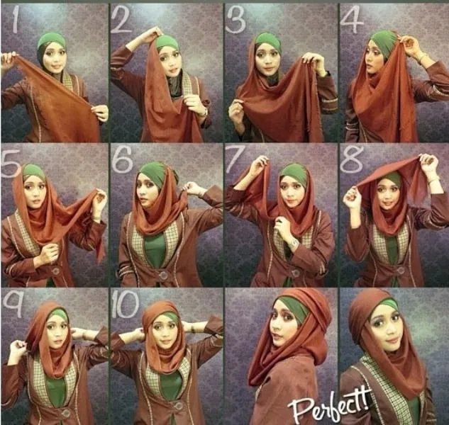 7 Tutorial Gaya Jilbab Ini Memang Butuh Sedikit Usaha, Tapi Keanggunan Akan Kamu Dapat Setelahnya 9