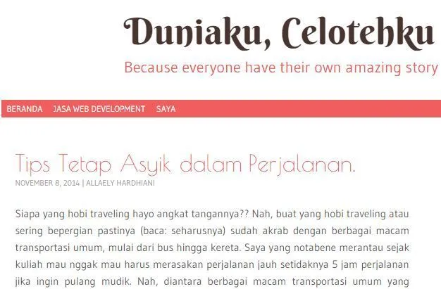 Berbagi pengalaman dalam blog.