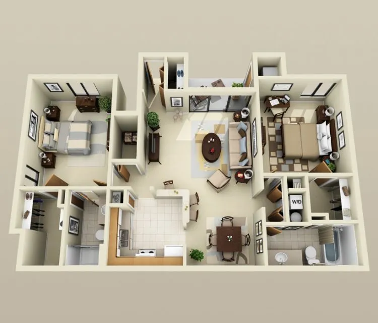 Jika Kamu Ingin Punya Rumah Minimalis yang Nyaman, 10 Desain Rumah 3D Ini Bisa Jadi Inspirasi Hunian Bersama Keluarga Kecilmu Di Masa Depan 16