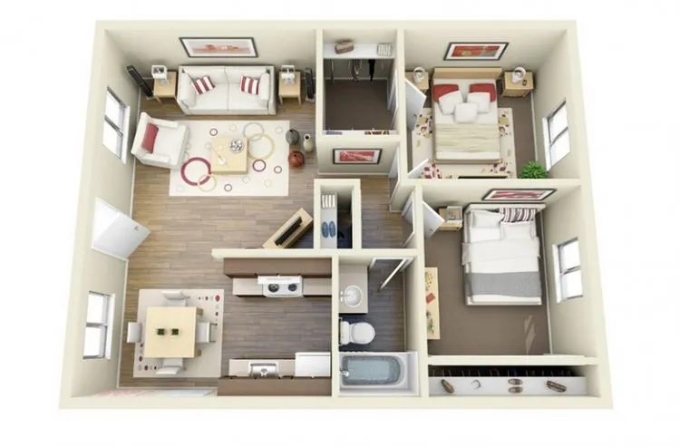 Jika Kamu Ingin Punya Rumah Minimalis yang Nyaman, 10 Desain Rumah 3D Ini Bisa Jadi Inspirasi Hunian Bersama Keluarga Kecilmu Di Masa Depan 11