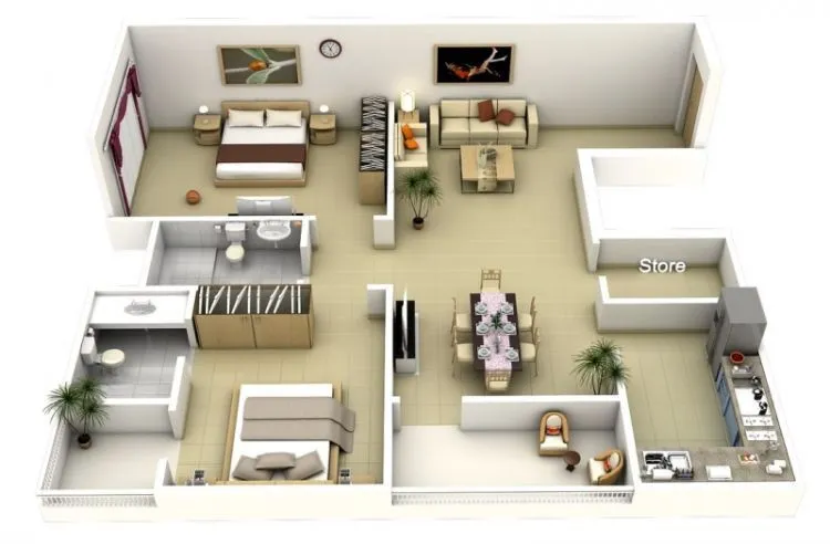 Jika Kamu Ingin Punya Rumah Minimalis yang Nyaman, 10 Desain Rumah 3D Ini Bisa Jadi Inspirasi Hunian Bersama Keluarga Kecilmu Di Masa Depan 12