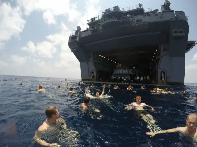 Swim call in the Gulf of Aden : pics