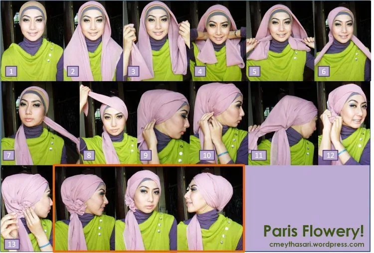Malas Atau Nggak PD Pakai Pashmina? 7 Tutorial Ini Bikin Kamu Tetap Modis Pakai Jilbab Paris 13