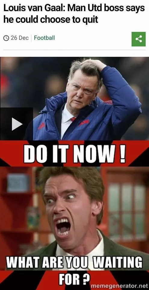 10 Meme Paling Lucu yang Menggambarkan Drama Van Gaal dan MU 18