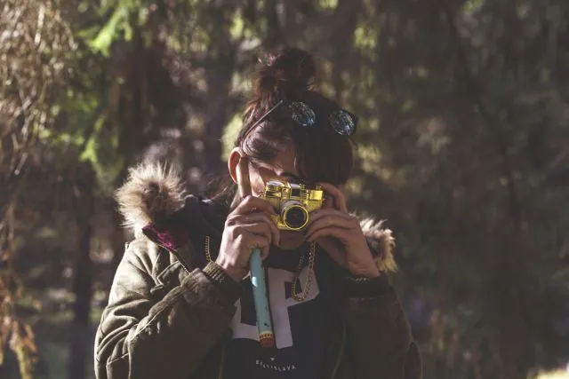 A woman taking photograph