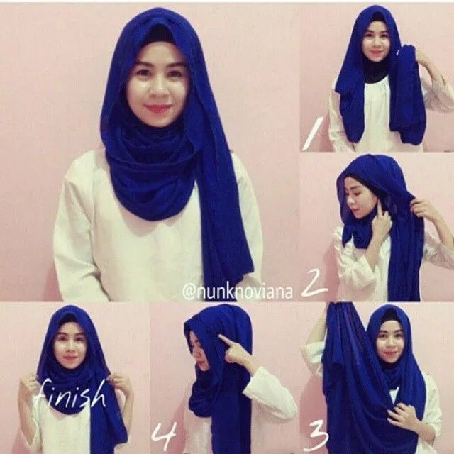 10 Gaya Hijab Segi Empat yang Beda. Buat Pipi Chubby Sampai Gaya Turban Ada! 17