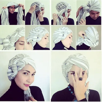 10 Gaya Hijab Segi Empat yang Beda. Buat Pipi Chubby Sampai Gaya Turban Ada! 19
