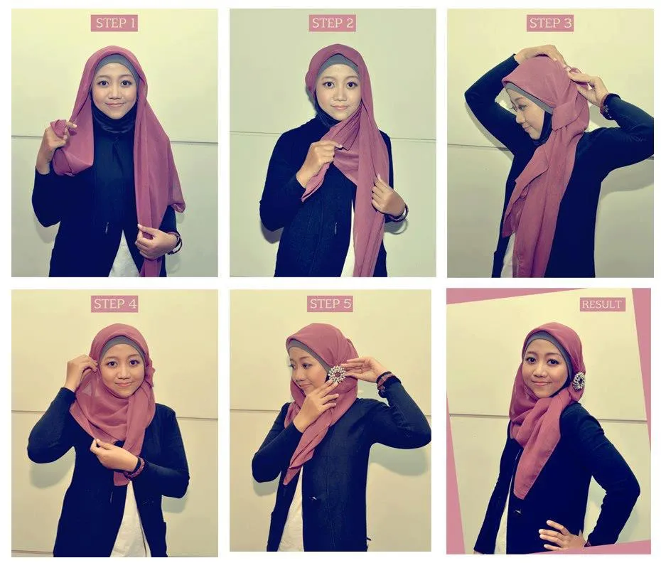 10 Gaya Hijab Segi Empat yang Beda. Buat Pipi Chubby Sampai Gaya Turban Ada! 14