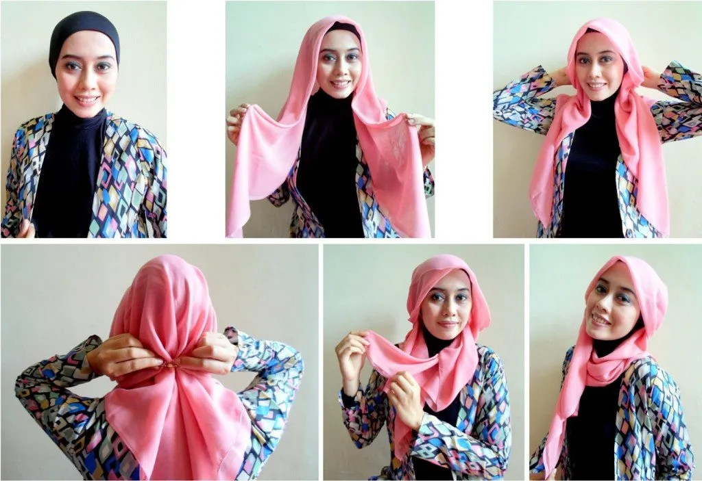 10 Gaya Hijab Segi Empat yang Beda. Buat Pipi Chubby Sampai Gaya Turban Ada! 13