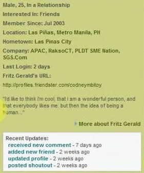 Last login, member since dan recent updates
