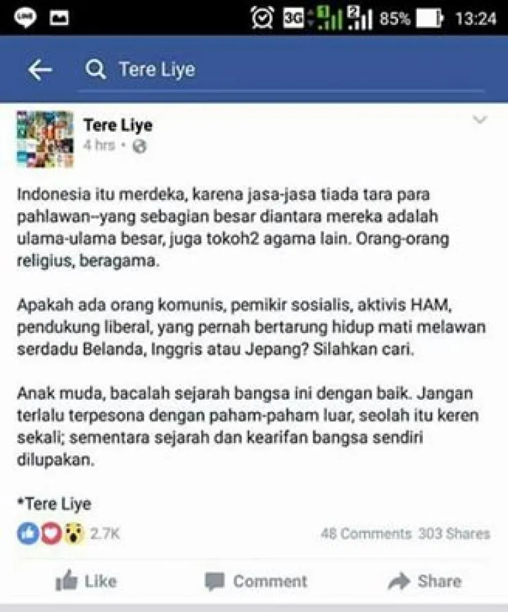 Mungkin Bang Tere Liye Sedang Lelah, Hingga Lupa Sejarah Indonesia ~ 6