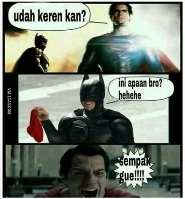 Ternyata Pertempuran Batman dan Superman Nggak Berhenti di Film. Ikuti Lagi Kelanjutan Hubungan Mereka di Deretan Meme Ngocol Ini. 7