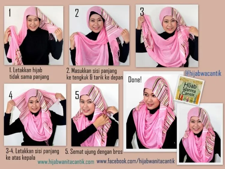 11 Tutorial Hijab Menutup Dada; Sopan, Anggun dan Tetap Bersahaja 22