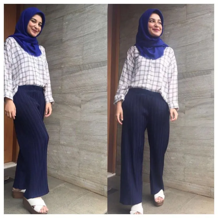 7 Style Kemeja Buat Cewek Berhijab yang Punya Kulit Cokelat Eksotis 14