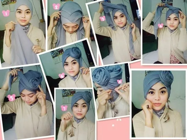 10 Tutorial Hijab Paris Untuk Wisuda. Meski Sederhana, Kamu Tetap Bisa Tampil Mempesona 18