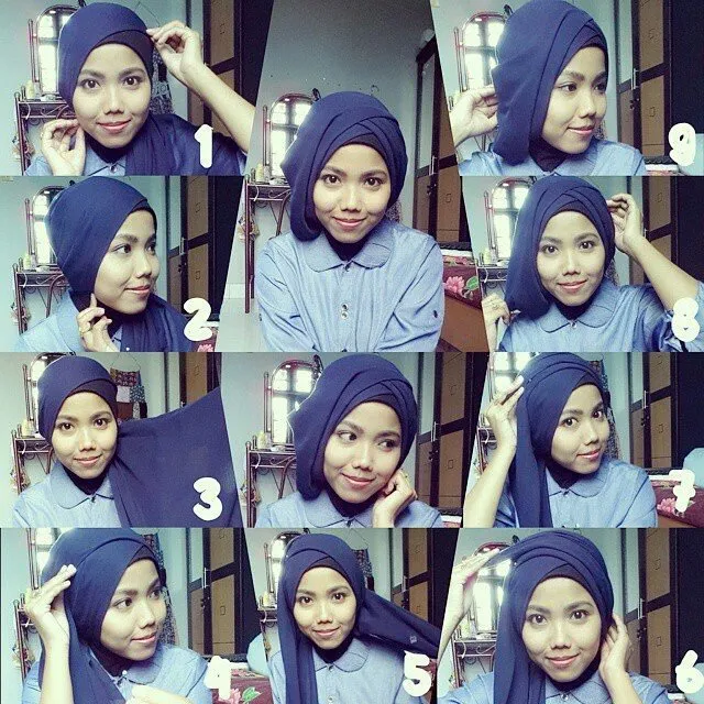 10 Tutorial Hijab Paris Untuk Wisuda. Meski Sederhana, Kamu Tetap Bisa Tampil Mempesona 13