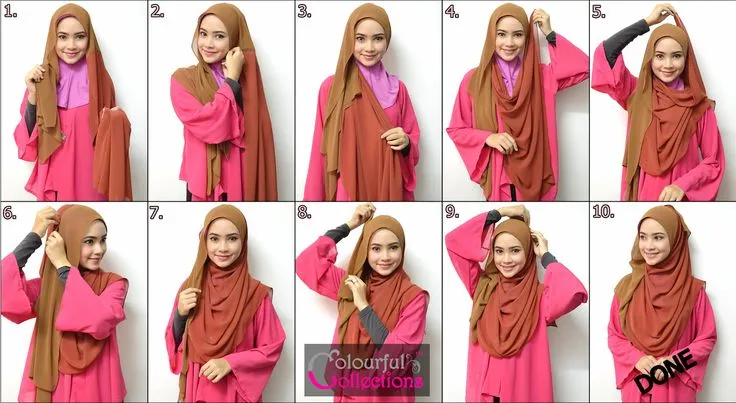 11 Tutorial Hijab Menutup Dada; Sopan, Anggun dan Tetap Bersahaja 21