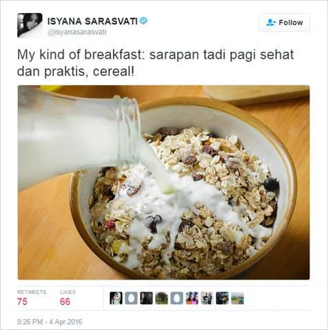 Posting Foto Sarapan, Isyana Sarasvati Ketahuan Cuma Asal Comot Gambar dari Internet. 4