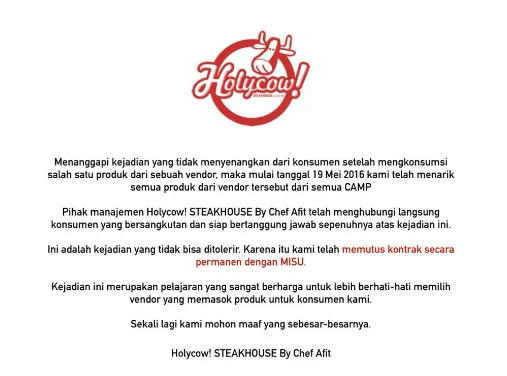 Iyeeek, Ada Cicak Mati dalam Tiramisu! Restoran Holycow! Steakhouse Pun Beri Penjelasan. 5