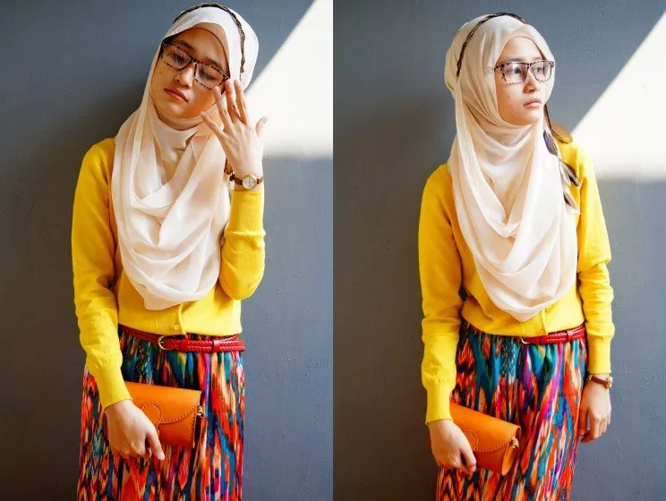Tanpa Meniru Dian Pelangi, Tampil Berhijab dan Berwarna pun Bisa Kamu Kreasikan Dengan Gaya Sendiri! 11