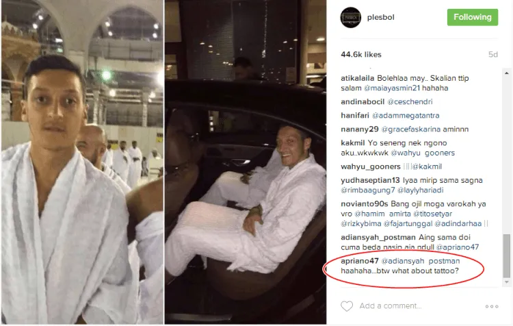 Mesut Ozil Umrah. Cek Yuk Bagaimana Sepak Bola dan Tato Pun Nggak Bikin Dia Lupa Ibadah Lainnya. 6