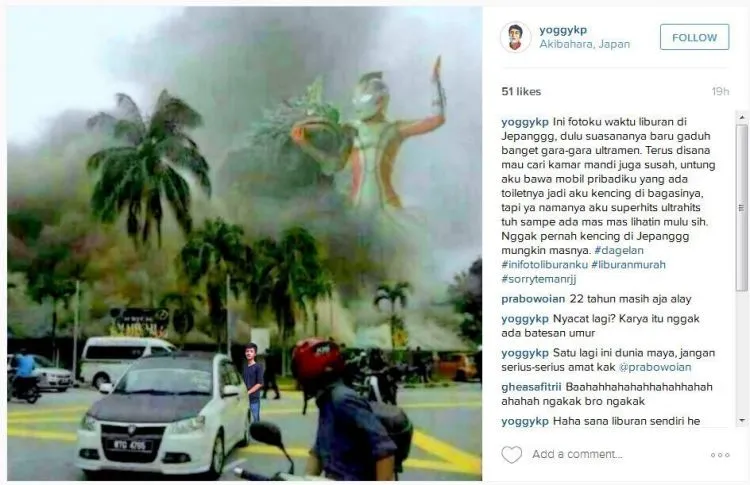 10 Foto dan Caption Terlucu Dari Tagar #inifotoliburanku. Ke Luar Negeri Ternyata Segampang Itu 12