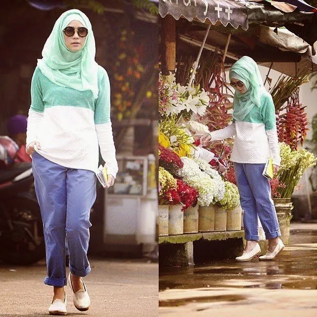 10 Style Buatmu Cewek Berhijab yang Ingin Pakai Celana Tapi Ogah Ketat. Boyfriend Jeans Bisa Menjadi Pilihan Ciamik Lho! 11