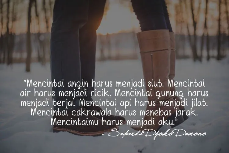 10 Quote Cinta Dari Sapardi Djoko Damono yang Bikin Kangen Pacar. Kerinduanmu Bakal Makin Memuncak 16