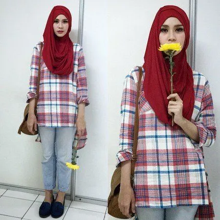 10 Style Buatmu Cewek Berhijab yang Ingin Pakai Celana Tapi Ogah Ketat. Boyfriend Jeans Bisa Menjadi Pilihan Ciamik Lho! 20