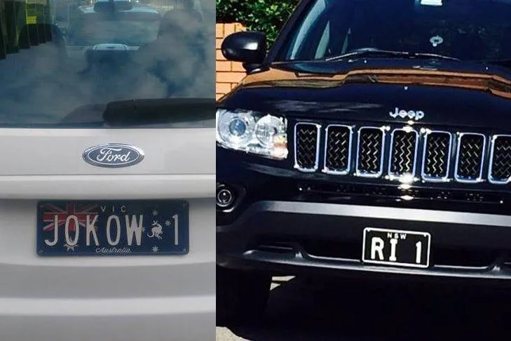 Ditemukan Pelat Kendaraan “Jokow1” dan “RI 1” di Australia, Siapa Tau Mereka Gak Pernah Kena Macet.
