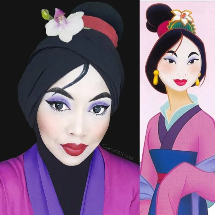 Mengenal Queen Luna, Hijabers Malaysia yang Berkreasi dengan Hijab dan Makeup Ala Disney 13