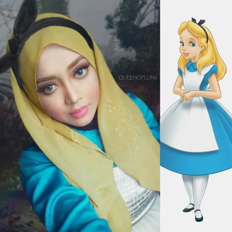 Mengenal Queen Luna, Hijabers Malaysia yang Berkreasi dengan Hijab dan Makeup Ala Disney 24
