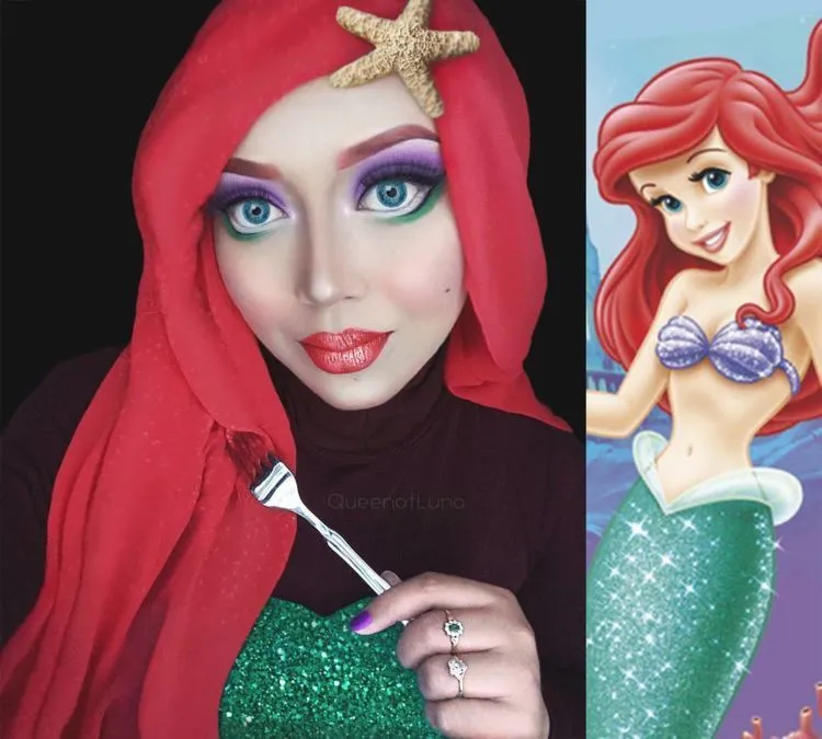 Mengenal Queen Luna, Hijabers Malaysia yang Berkreasi dengan Hijab dan Makeup Ala Disney 14