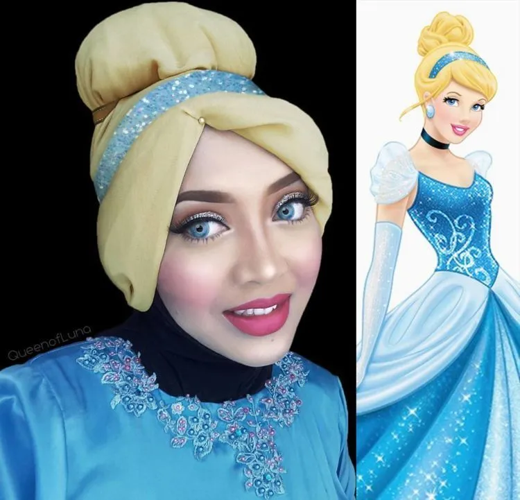 Mengenal Queen Luna, Hijabers Malaysia yang Berkreasi dengan Hijab dan Makeup Ala Disney 21