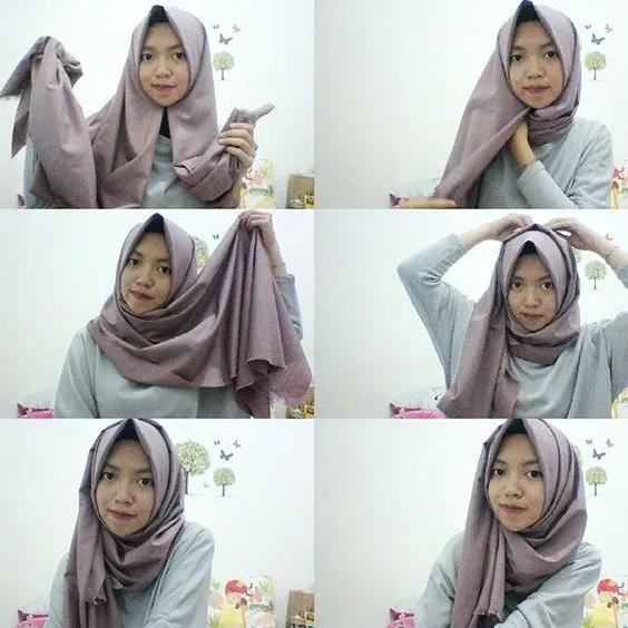 Tutorial Hijab Katun yang Ampuh Bikin Pipi Tembem Terlihat Tirus. Kapan Kamu Coba? 9