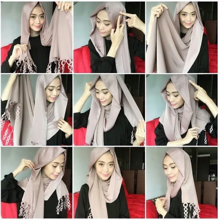 Tutorial Hijab Katun yang Ampuh Bikin Pipi Tembem Terlihat Tirus. Kapan Kamu Coba? 13