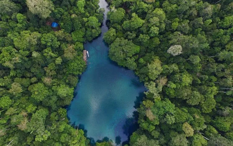 Menikmati Indahnya Danau Labuan Cermin di Kalimantan. Surga Dua Rasa yang Memanjakan Mata! 7