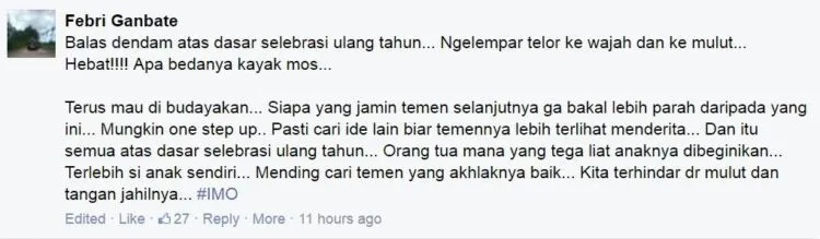Pelajar Ini Jadi Korban Kejamnya Perayaan Ulang Tahun, Banyak Netizen Dukung Budaya Itu Dihentikan 11