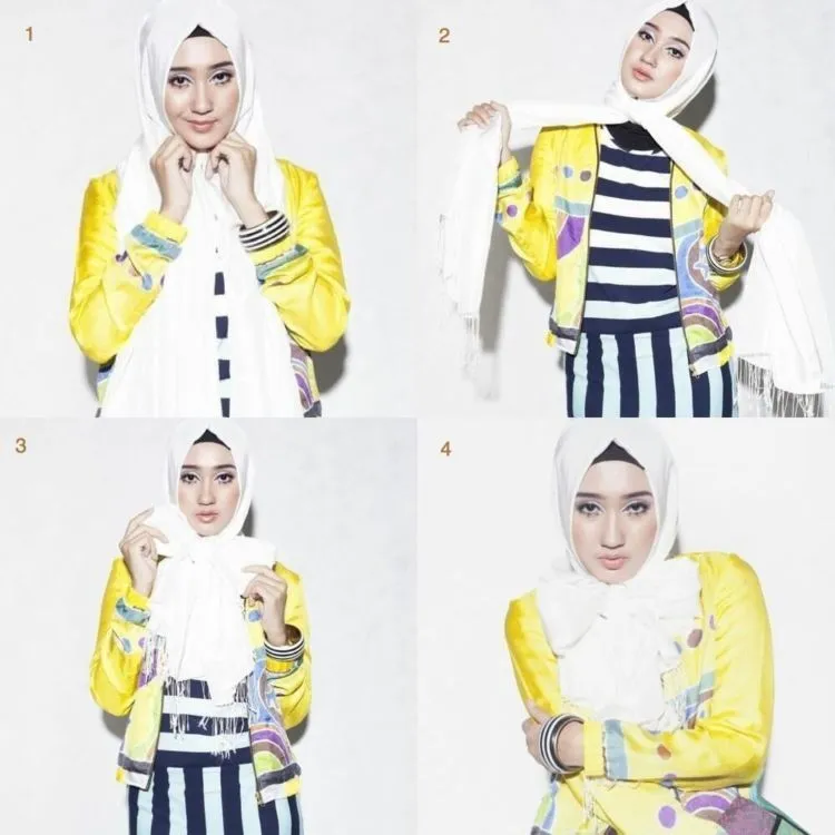 Tutorial Hijab Katun yang Ampuh Bikin Pipi Tembem Terlihat Tirus. Kapan Kamu Coba? 11