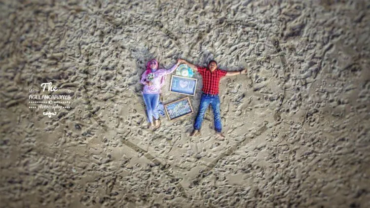 16 Foto Prewedding Unik nan Romantis yang Diambil dengan Drone, Yakin Nggak Kepingin? 22