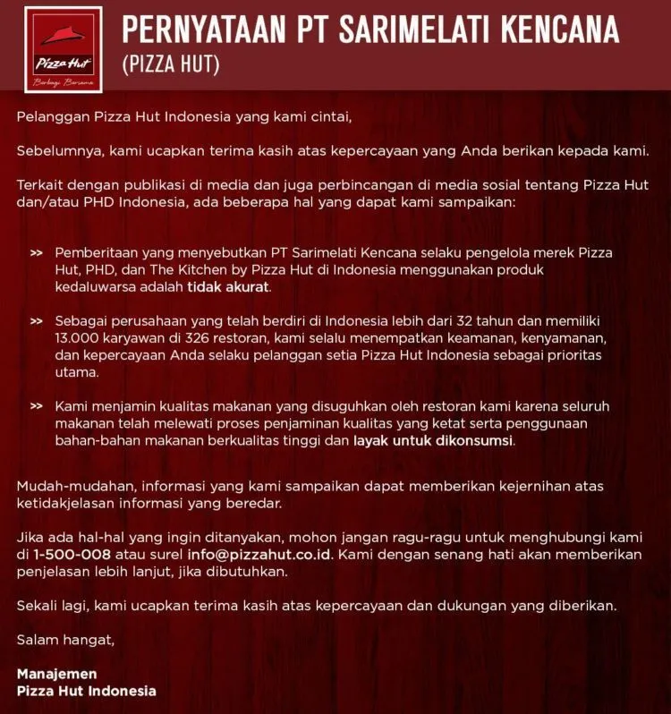 Benar Nggak Hasil Investigasi yang Menduga Pizza Hut Pakai Bahan Kedaluwarsa? Cek Pembelaannya 11
