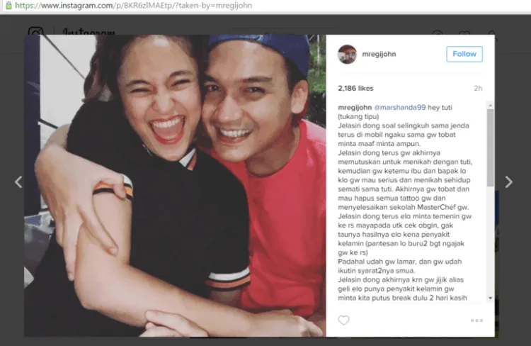 Inilah Permintaan Maaf Egi John Pada Marshanda, Akhirnya Drama Asmara Mereka Usai Sudah :) 5