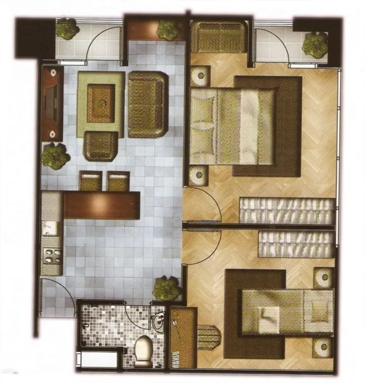 10 Denah Rumah Minimalis 2 Kamar Tren Baru! 19