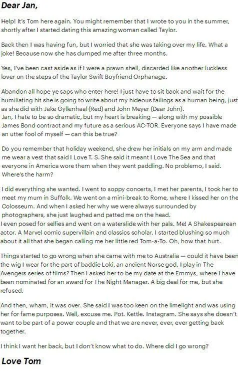 Mau Tahu Rasanya Diputusin Sama Seorang Taylor Swift? Tom Hiddlestone Curhat Panjang Lewat Surat Nih 7
